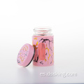 Botella de condimento de vidrio de carretera de mármol rosa para la cocina